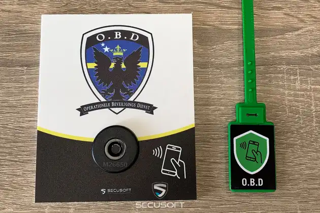 Hermosos carteles y bridas NFC para O.B.D Curazao - Secusoft Software para Seguridad Privada