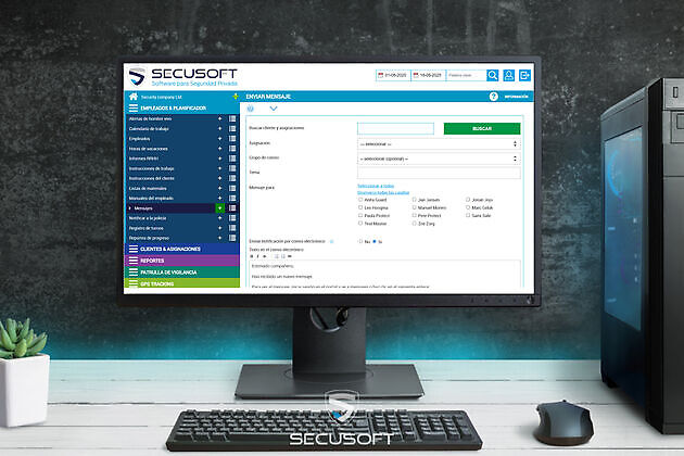 Mensajes internos a los empleados Secusoft Software para Seguridad Privada