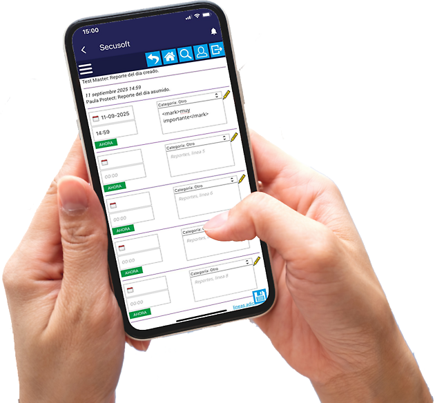 Reportes del día - Secusoft Software para Seguridad Privada
