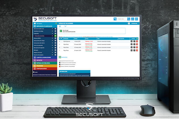 Horas de vacaciones - Secusoft Software para Seguridad Privada