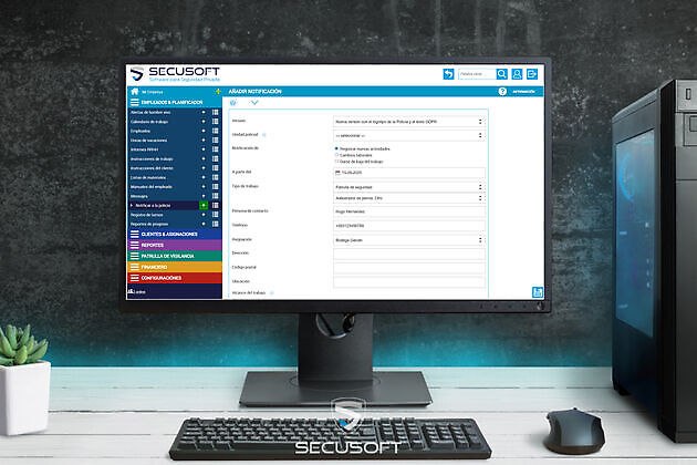 Informar del trabajo a la policía - Secusoft Software para Seguridad Privada
