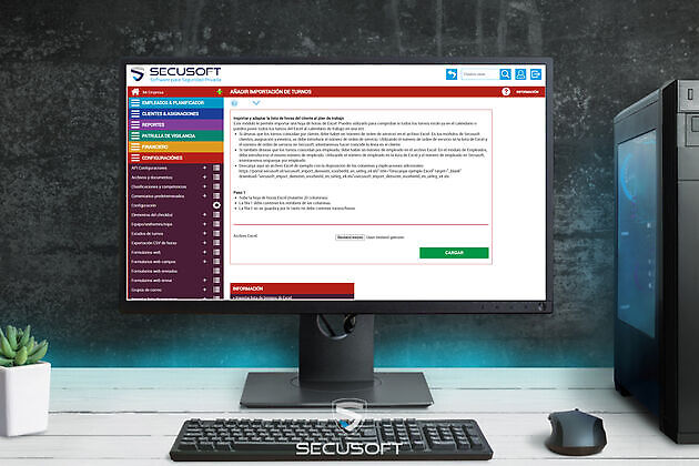 Importar lista de turnos Excel - Secusoft Software para Seguridad Privada