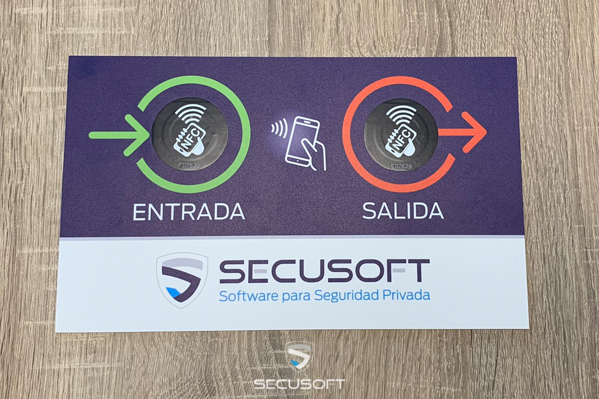 Registro de inicio y fin de turno mediante tablero con etiquetas NFC de Secusoft