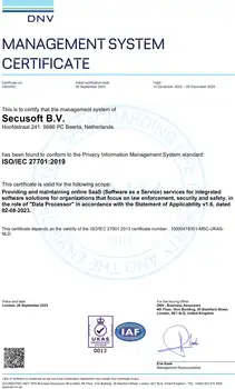 Nuestro certificado ISO 27701 - Secusoft Software para Seguridad Privada