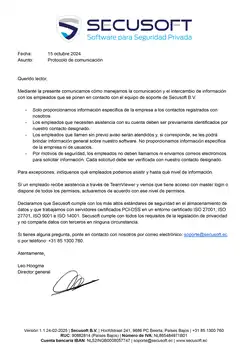 Nuestro protocolo de comunicación - Secusoft Software para Seguridad Privada